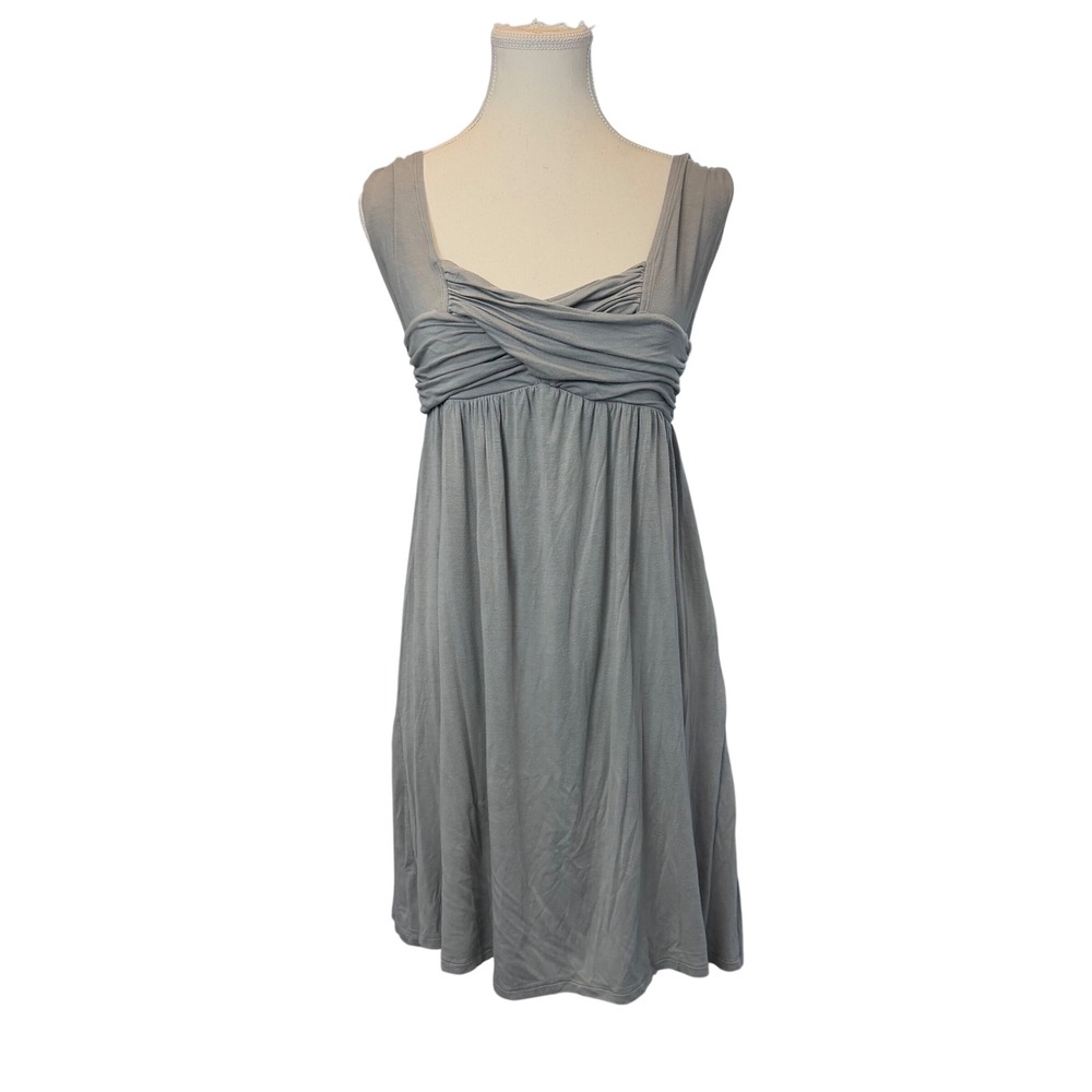 Zara Y2K Gray Twist Front Empire Waist Sleeveless Mini Dress Top Crisscross
